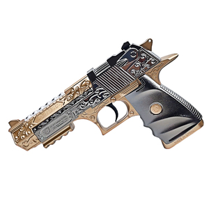 儿童玩具男孩枪电动充电声光投影2音乐3岁宝宝仿真金色左轮手小枪