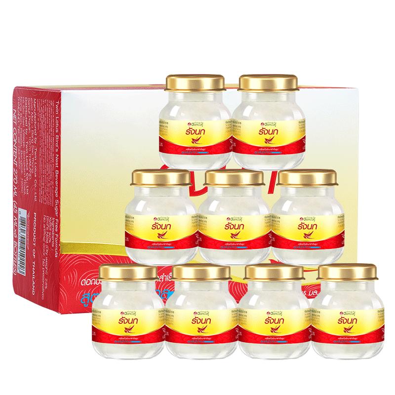 泰国进口双莲燕窝即食孕妇 木糖醇45mlx6/盒*2盒正品共12瓶2.8%