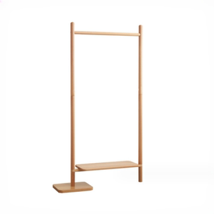 实木室内落地挂衣架卧室简约衣帽架睡前隔夜衣服架床边衣物收纳架