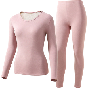 雅鹿保暖内衣女士加厚加绒德发热羊毛打底秋衣秋裤套装修身款冬季