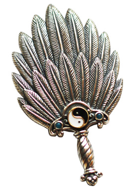 小扇子吊坠项链纯银汉服古风挂件