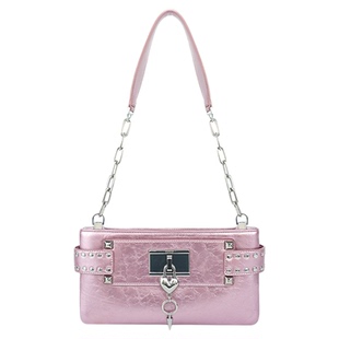 VFVF粉色信封包单肩腋下包高级感通斜挎小方包手提女包包2025新款