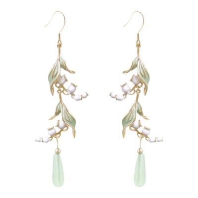 青绿国风耳环幸福归来铃兰首饰