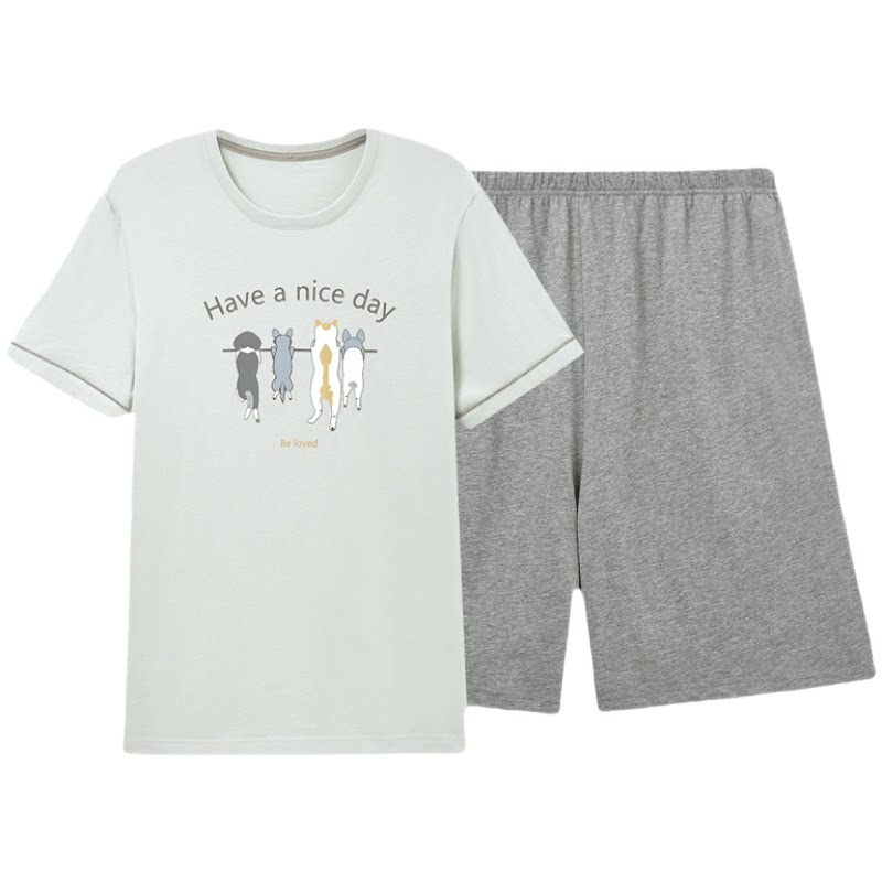 圆领短裤青年可外穿休闲家居服