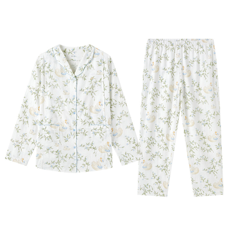 全棉时代天然棉纱孕妇家居服哺乳