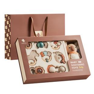 英国evoceler手摇铃礼盒新生儿礼物满月礼婴儿见面礼宝宝玩具新生