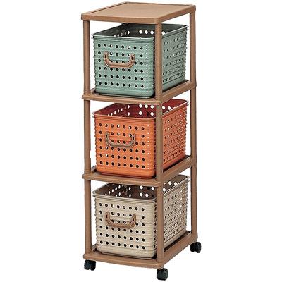 利快儿童双层收纳架储物柜带轮