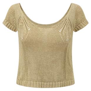 SWAYING/KINT 设计师品牌 25早秋新品 肩部镂空短袖针织衫 SOLSOL