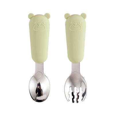 beeshum316不锈钢宝宝短柄叉勺