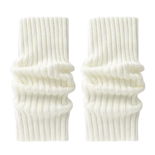 白色针织袜套袜子女小腿袜jk秋冬配勃肯鞋保暖加厚中筒堆堆腿套