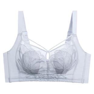 大胸内衣显小夏季薄款全罩杯无钢圈集中舒适上托抹胸式大码文胸罩