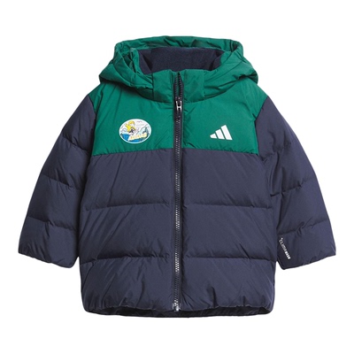 Adidas/阿迪达斯正品IN GFX DOWN JKT婴童连帽拼接羽绒服KC5396
