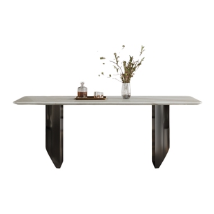 卡里冰玉奢石餐桌2025新款高级长方形高端意式轻奢天然大理石餐桌