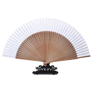 双面空白纸扇子折扇中国风竹柄串面书法绘画新中式男女小折叠扇