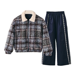 初中生女外套两面穿冬季2026新款女童洋气时髦加厚保暖冬装上衣