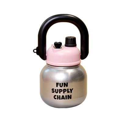 316不锈钢保温杯可爱双饮带提手