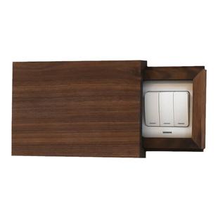 实木可定制刻logo黑胡桃开关保护套门牌装饰遮挡装饰画滑轨开关贴