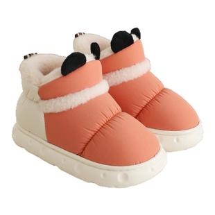 冬季新款加厚宝宝棉拖鞋中大童女童男童毛毛鞋包跟防水保暖儿童鞋