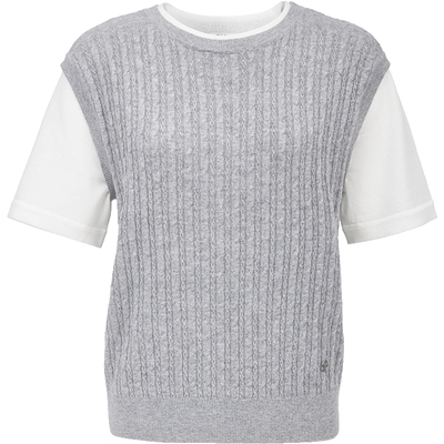 ONLY假两件撞色拼接圆领针织衫