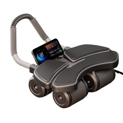 新款四轮健腹轮自动回弹卷腹轮智能计数家用腹肌训练运动健身器材