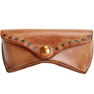 手工真皮眼镜盒男女植鞣头层牛皮复古眼镜包便携太阳墨镜皮套潮1