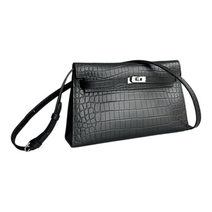 出口欧美库存尾货卖完无补~头层鳄鱼纹牛皮~经典时尚凯莉包腋下包