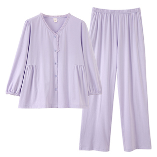 女士睡衣2026新款春秋冬纯棉磨毛家居服中年女款秋天大码长袖套装