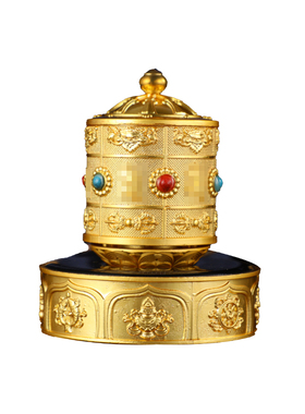 新品上市 藏式电动旋转摆件 太阳能+电池双驱动可充电 车载装饰物