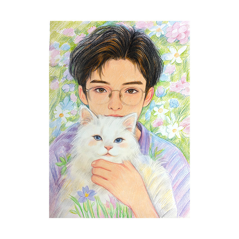 人物素描代画人物彩铅素描画像