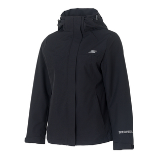 斯凯奇女装春季季2026新款黑色外套女款夹克休闲户外登山冲锋上衣