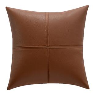 SILVER FROST轻奢高级感2025新款客厅皮革拼接抱枕腰靠沙发靠垫套