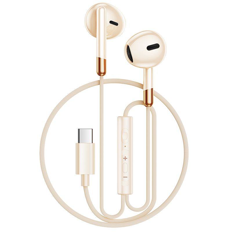 有线耳机type-c接口入耳式高音质降噪手机平板台式笔记本电脑圆孔