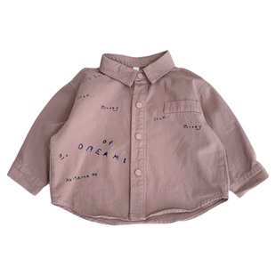 男童长袖衬衫2026新款儿童春秋装时尚粉色衬衣中小童韩版纯棉上衣