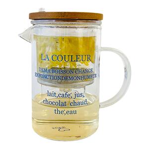 玻璃杯ins风字母泡茶杯家用办公室一键过滤茶水分离沏茶杯子套装