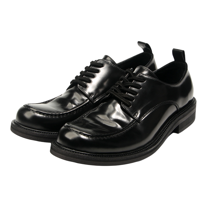 2026春款马臀皮商务皮鞋男式手工实木跟英伦风系带新郎婚礼德比鞋