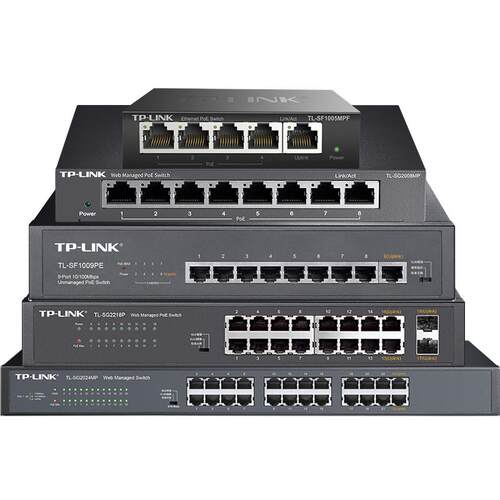 顺丰发货-TPLINK 4口5口8口千兆POE交换机16/24口M网络分流器POE五八口网线宿舍家用交换器普联监控集线器