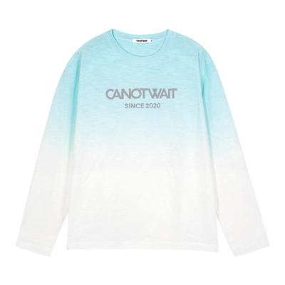 【陈伟霆】CANOTWAIT 渐变字母LOGO长袖T恤夏季男女同款百搭宽松