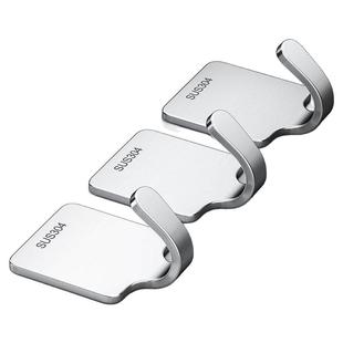 不锈钢挂钩304强力粘胶免打孔厨房浴室门后贴墙壁上无痕粘钩承重