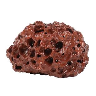 水草固定种植红色打孔火山石大块定植环鱼缸造景装饰底座钻孔