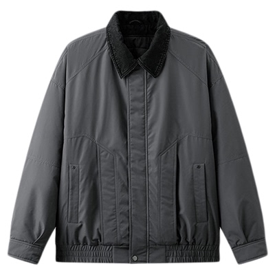 森马假两件飞行员外套时尚棉服男