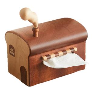 实木纸巾盒抽纸盒可爱家居装饰客厅茶几纸抽盒送创意礼乔迁礼物