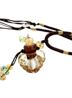 桃心琉璃精油瓶香薰挂件毛衣链