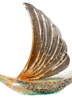 轻奢高档高级感新家办公室装饰品 客厅摆件风生水起一帆风顺帆船