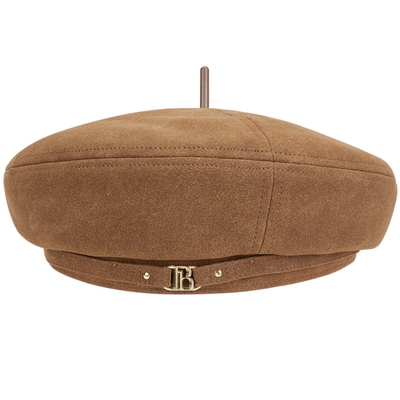【商场同款】太平鸟棕色仿麂皮绒品质帽子女2025年新款A1YAF4352