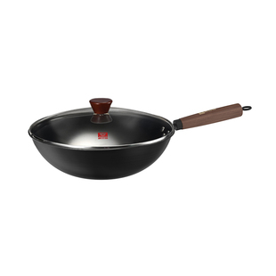 康巴赫炒锅无涂层铁锅极铁炒锅家用炒菜锅精铁电磁炉燃气灶专用锅