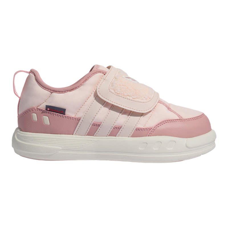 Adidas阿迪达斯正品粉色童鞋新款加厚保暖休闲鞋轻盈魔术贴运动鞋