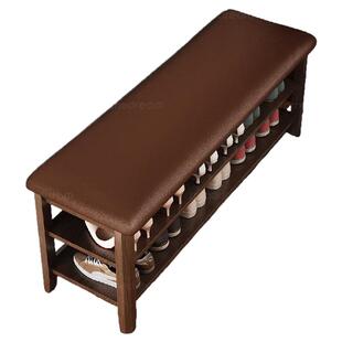 三梦实木换鞋凳鞋架子多层收纳一体室内好看家用入户门口可坐鞋柜