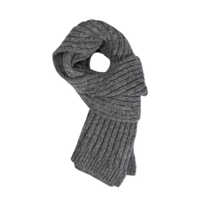 韩系小众羊毛混纺粗针织纯色围巾