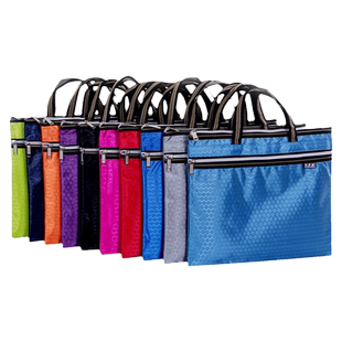 A4文件袋帆布商务B4文件包办公拉链手提资料袋牛津布男公文包女公文袋街道扶贫宣传袋学生补习袋定制logo广告