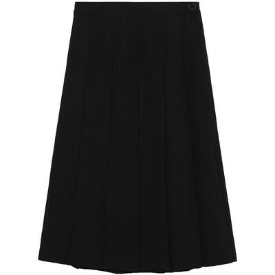 FRED PERRY休闲短裙女夏季新款麦穗百褶中长A字半身裙子E9105